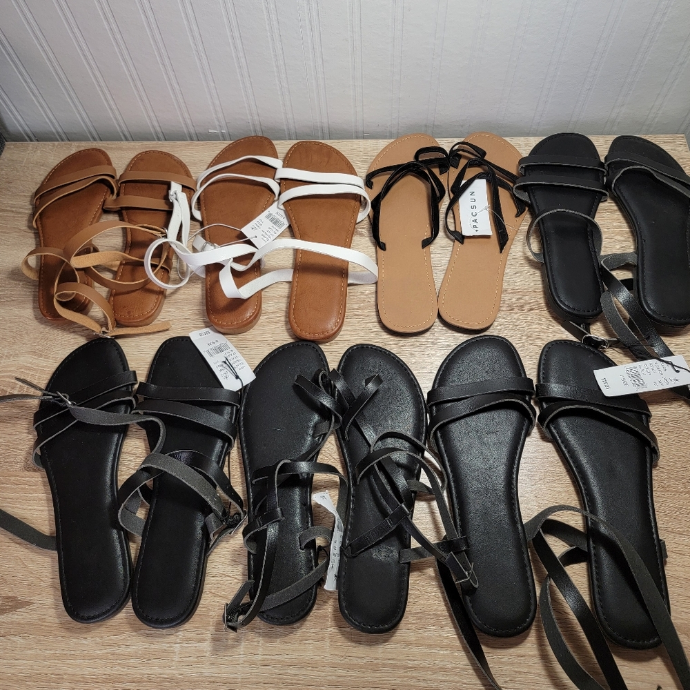 Pacsun Bundle 7 Pair Sandals Multiple Sizes